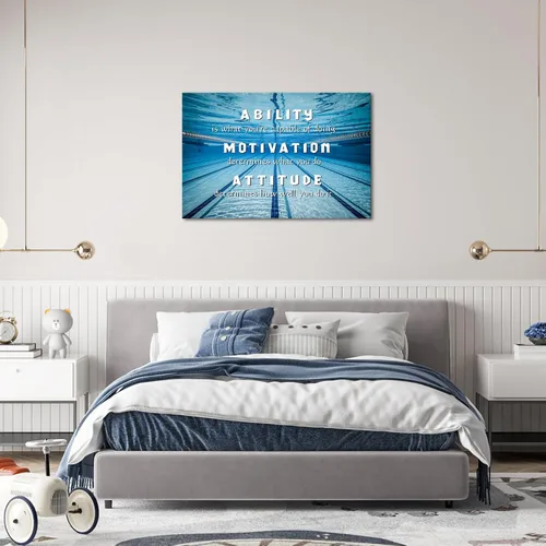 Miniatura 5 de iHAPPYWALL Cuadro grande para piscina, arte de pared, ejercicio relajante con habilidad, motivación, actitud, inspirador, gimnasio, póster impreso