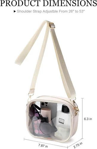 Miniatura 7 de TOBVZOO - Bolsa bandolera transparente aprobada para estadios, conciertos y eventos deportivos, unisex