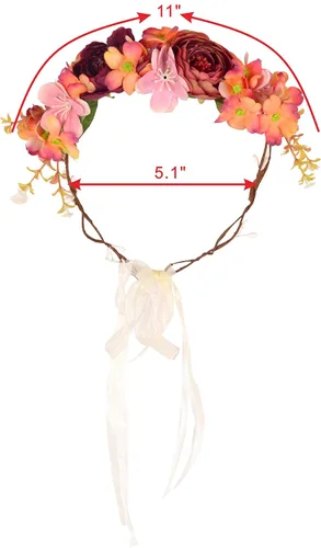 Miniatura 2 de MEANT2TOBE Tiara de flores rosas naranjas, juego de banda y pin para papá, regalo de maternidad para mamá y él, decoración de baby shower