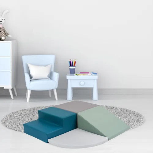 Miniatura 2 de Playtime Essentials - Juego de 4 piezas de bloques de espuma para escalar esquinas para niños pequeños, para interiores y bebés, juego suave