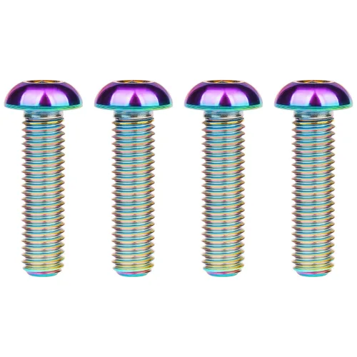 Miniatura 38 de Tornillos de cabeza de botón de titanio M8 15 20 25 30 1.378 in, paquete de 4 (M8x15mm, negro)