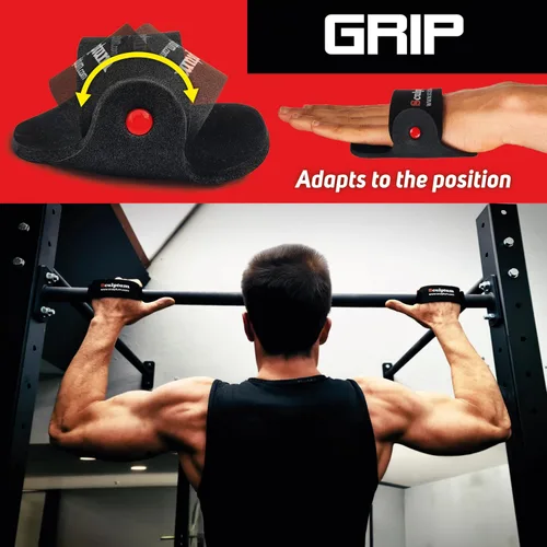 Miniatura 2 de Guantes de gimnasio anti-callo, acolchado adaptativo negro para entrenamiento con pesas, crossfit, fitness, protección de agarre cómodo