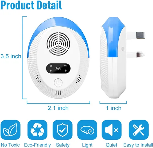 Miniatura 8 de 2026 Upgraded Mouse Repellent, Ultrasonic Pest Repeller, Home Indoor Pest Repellent for Insect, Roach, Spider, Ant, Bug, Rodent, Mouse, Bugs