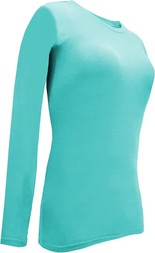 Miniatura 46 de Natural Uniforms Camiseta Under Scrub para mujer, cuello redondo, manga larga, paquete de 3, paquete múltiple de 3