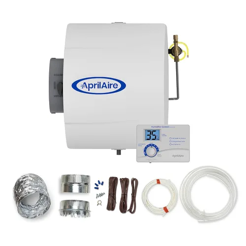AprilAire 400 - Humidificador evaporativo para toda la casa de 17 galones con control digital automático para hasta 5,000 pies cuadrados + Kit de