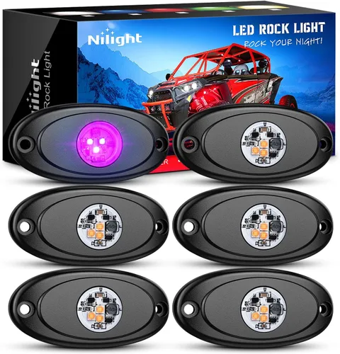 Miniatura 14 de Nilight - luz LED Rock, 4 unidades, nocturnas, para automóvil Azul
