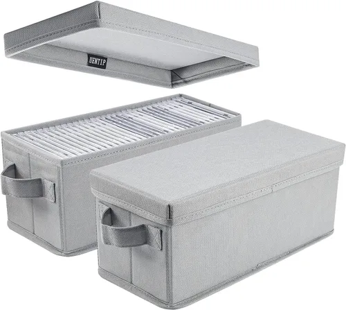 Miniatura 8 de UENTIP Cajas de almacenamiento para CD, paquete de 2 cajas de almacenamiento para DVD y CD con capacidad para 30 CD en estuches jewel completos, 60