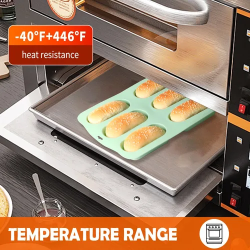 Miniatura 4 de QELEG 2 piezas de molde para tartas Twinkie, molde antiadherente de silicona para bollos para perros calientes para hornear cocina