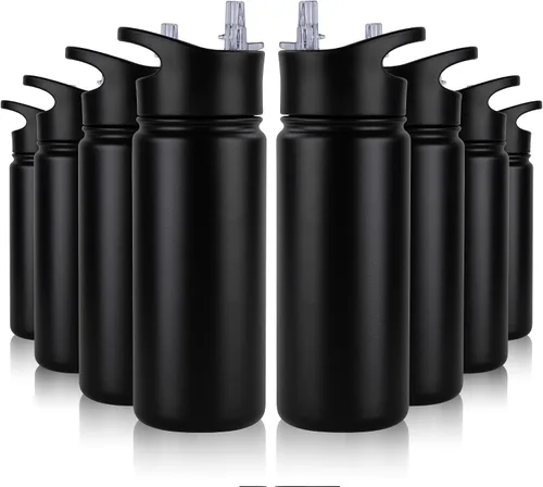 Miniatura 8 de Botella de agua aislada de 64 onzas con tapas de pajita y boquilla, jarra de agua de acero inoxidable de medio galón con mango de paracord, vacío