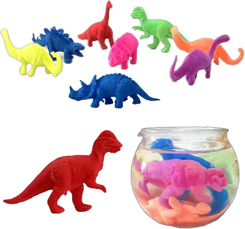 Dinosaurios que crecen en el agua, paquete de 50, recuerdos envueltos individualmente, juguete de animales expandibles, suministros para fiestas