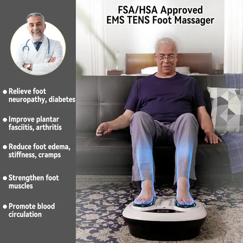 Miniatura 2 de FIT KING Alivio del dolor de neuropatía para masajeador de pies, masajeador de pies EMS para neuropatía con almohadillas TENS, estimulador