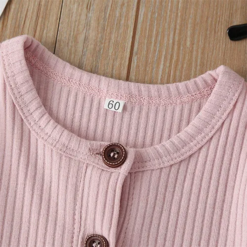 Miniatura 49 de Mameluco unisex de manga corta para bebé recién nacido, con botones, de una pieza, ropa de color sólido