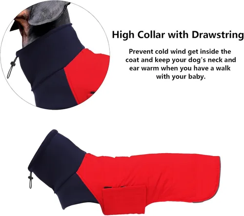Miniatura 5 de Abrigo de perro salchicha para perro salchicha Corgi Weiner reversible, abrigo de invierno acolchado con forro de algodón y cuello alto, traje