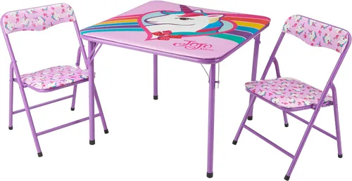 Miniatura 11 de Idea Nuova Juego de muebles de 3 piezas con 1 mesa cuadrada y 2 sillas plegables para niños, Strawberry Shortcake Tarta de Fresa