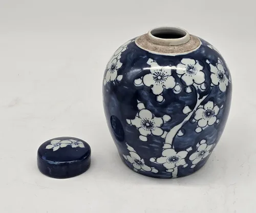 Miniatura 4 de Retro antiguo como estilo porcelana azul y blanca flor de cerezo azul flor de ciruelo florero de cerámica cubierto, estilo China Ming, Jingdezhen