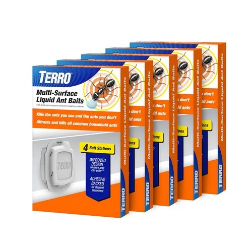 Miniatura 16 de TERRO cebos líquidos para hormigas en interiores con tiras adhesivas para cebado discreto - Trampa de hormigas TERRO y estación de cebo - 4