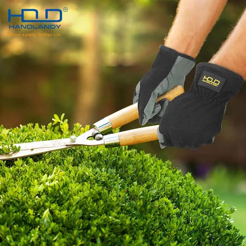 Miniatura 4 de HANDLANDY HLDD Men Leather Gardening Gloves, Utility Work Gloves for Gardening, Yardwork, Construction, Mechanics