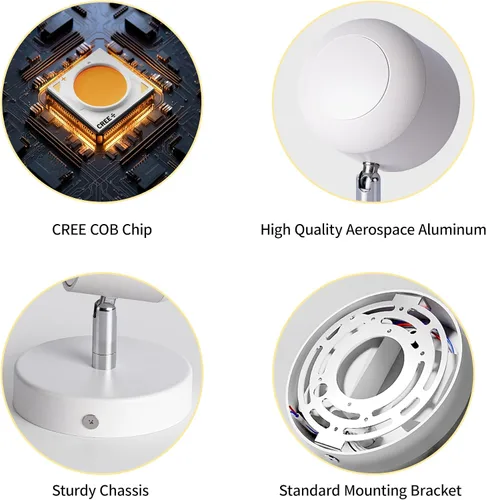 Miniatura 3 de Aisilan - Lámpara de pared moderna ajustable de Aisilan, lámpara de pared blanca cálida para pasillo, galería, cocina, dormitorio, 7 W, 3000 K