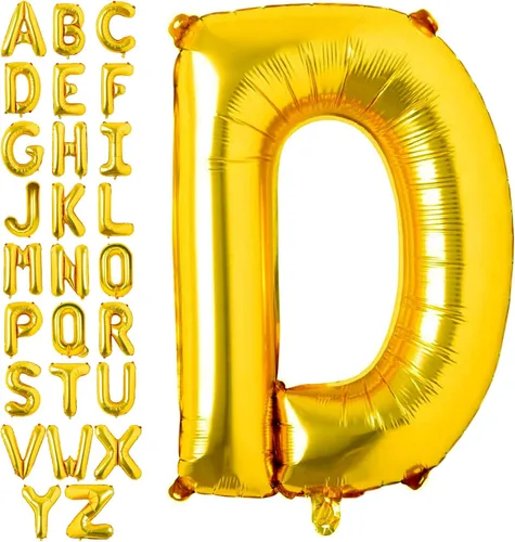 Miniatura 30 de Lovoir Globos dorados grandes de 40 pulgadas con la letra K de gran tamaño, globo de helio de aluminio de Mylar para fiesta de cumpleaños, Letra K