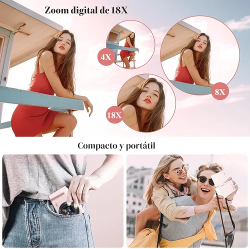 Miniatura 4 de Cámara digital 4K para fotografía, cámara de vlogging de 64 MP para YouTube, cámaras de vlog WiFi con zoom digital de 18X, pantalla abatible de 3