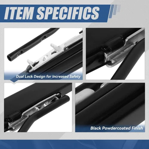 Miniatura 3 de Auto Dynasty Deslizadores de asiento, universal para asiento delantero de carreras, asiento de carreras, deslizador de doble bloqueo, lado