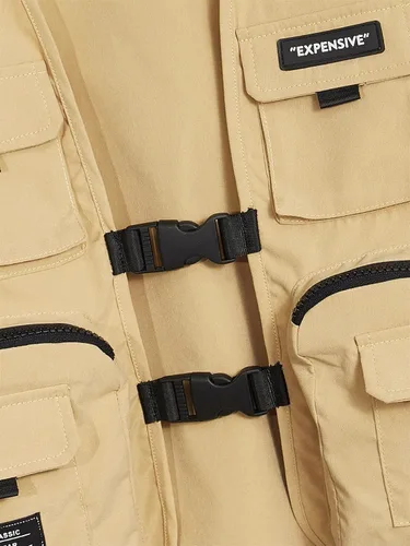 Miniatura 4 de Verdusa Chaleco tipo cargo sin mangas con hebilla frontal y bolsillo para niño