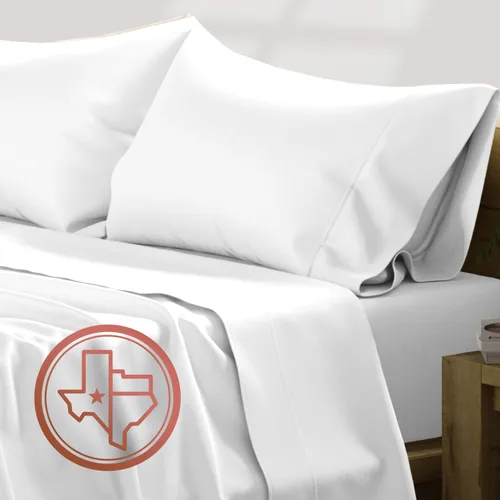 TEXAS LINEN CO. Juego de sábanas de algodón egipcio Split King - 600 número de hilos, 5 piezas, sábanas blancas para cama ajustable, fibra 19: Raya