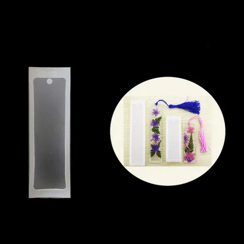 Miniatura 5 de Molde rectangular de silicona para marcapáginas de resina epoxi, kit de moldes transparentes de silicona para manualidades, herramientas para hacer