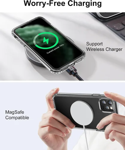 Miniatura 7 de HOOMIL Funda para iPhone 11 Pro Max de 6.5 pulgadas, antiamarilleo, protección contra caídas, carcasa trasera dura transparente antiarañazos
