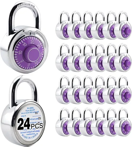 Miniatura 7 de ZonRo Candado de combinación de cerraduras, candado de combinación de esfera fija, paquete de 1, 2 pulgadas de ancho, tocadiscos negros, cerradura