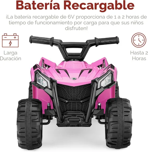 Miniatura 4 de Best Choice Products - Auto para montar de 6 V para niños, cuadriciclo de 4 ruedas, coche de juego con velocidad máxima de 1.8 MPH, neumáticos