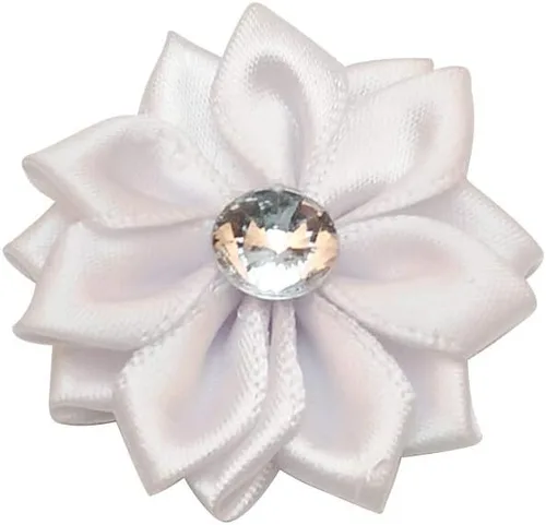 Miniatura 6 de Chenkou Craft 40 piezas de flores de cinta de raso con perlas de boda DIY apliques (Multi)