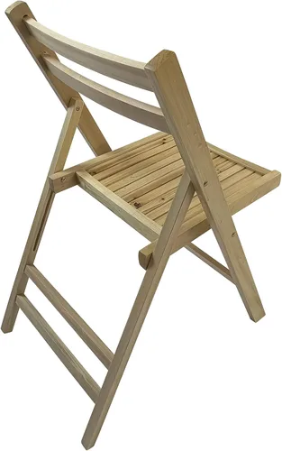 Miniatura 5 de HomVent Juego de 4 sillas plegables de madera con rejillas, totalmente montadas, sillas plegables para eventos, sillas de boda, asiento de listones