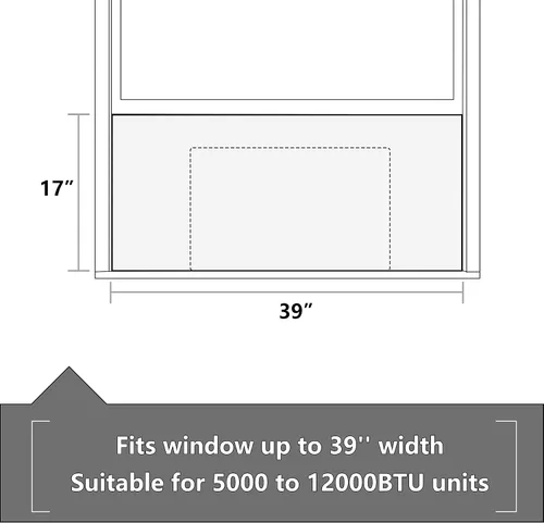 Miniatura 2 de BJADE'S Panel de espuma con aislamiento lateral de aire acondicionado para ventana, paneles de aislamiento envolvente completo de una sola pieza