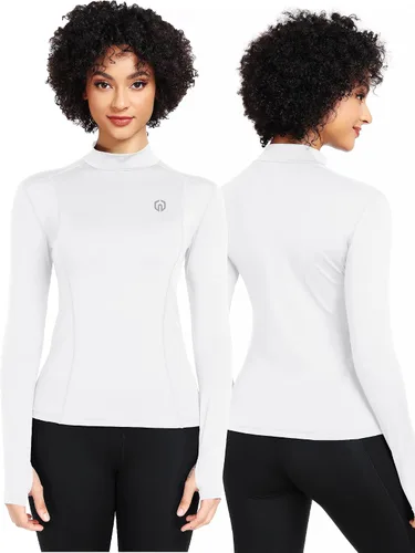 Miniatura 20 de NELEUS - Camisa deportiva de compresión atlética, de manga larga, para mujer, dry fit, paquete de 3