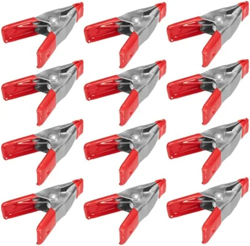 Miniatura 2 de Wideskall® Abrazaderas de resorte de metal de 2 pulgadas con clips de puntas de goma rojas (paquete de 6)