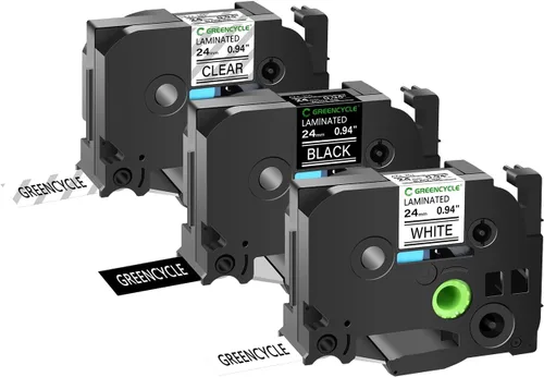 Miniatura 21 de GREENCYCLE Compatible para cinta de etiqueta Brother P-Touch TZe-111 TZe-211 TZe-315 6mm 0.23" laminada TZe TZ 1/4 pulgada negra sobre claro/blanco