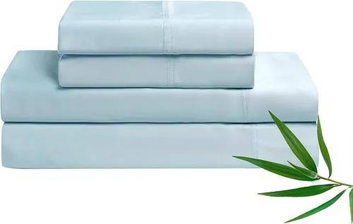 Miniatura 11 de YnM Juego de sábanas refrescantes con 100% rayón derivado de bambú, tela 500TC con 2 fundas de almohada y sábana encimera, bolsillo profundo de 19