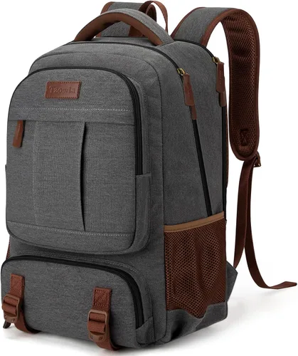 Miniatura 7 de Tzowla - Mochila de tela para portátil, mochila para hombres y mujeres, mochila para trabajo y viajes, compatible con portátil de 15.6 pulgadas
