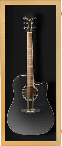 Miniatura 26 de PENNZONI Vitrina de guitarra acústica - Estuche acrílico para guitarra acústica - Soporte de pared para guitarra hecha de marco de madera dura