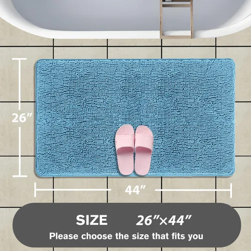Miniatura 195 de Alfombra de baño pequeña de 12 x 18 pulgadas, lavable y absorbente, antideslizante, alfombra de baño de felpilla gruesa y suave para baño, ducha