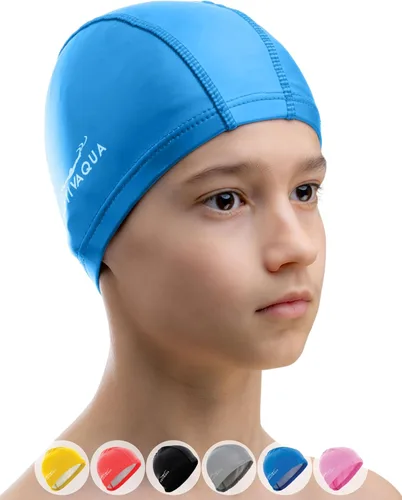 Miniatura 16 de Gorro de natación de Spandex con capa protectora/ Gorro de natación cómodo para mujeres, hombres, adultos y niños Plata - Tamaño adulto