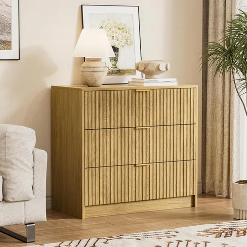 Miniatura 25 de Furniway - Cómoda color negro para habitación, moderna, 9 cajones y deslizadores suaves, cómoda ancha con jaladeras doradas para sala o armario