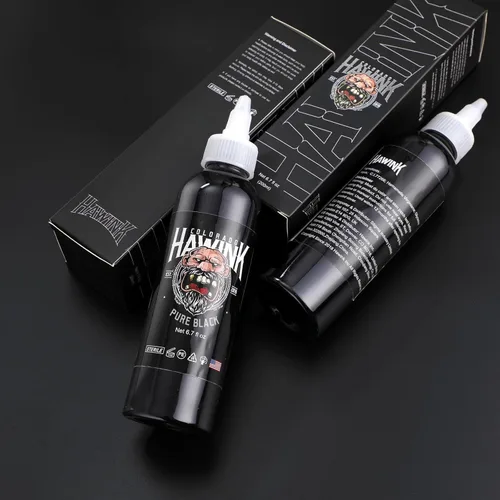 Miniatura 4 de Hawink Tinta de tatuaje 6.7oz (6.8 fl oz) Vegan-Friendly USA Standard Pigment Pure Black TI963-6.7OZ-T