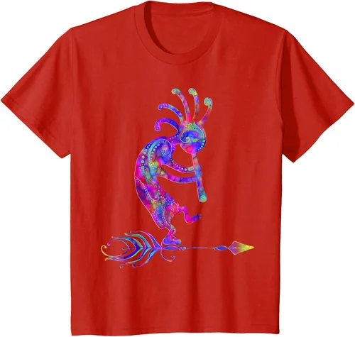 Miniatura 3 de Native American Kokopelli With Feather 2 - Camiseta Fan Fun, Negro, S