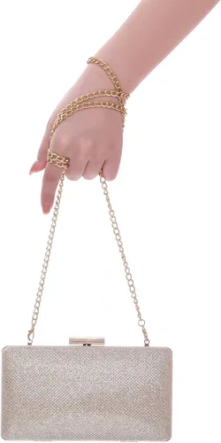 Miniatura 6 de Bolso de mano de noche con purpurina brillante para boda fiesta de graduación elegante bolso cruzado de hombro