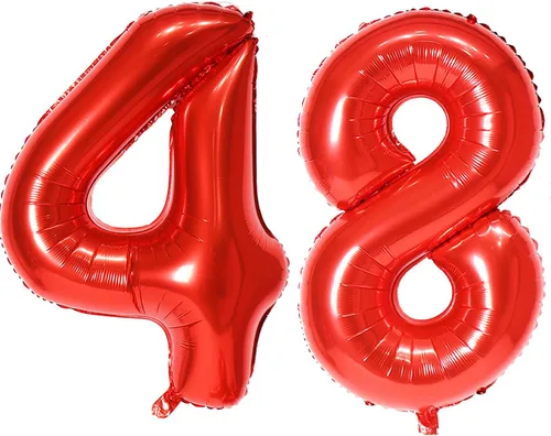 Miniatura 85 de Globo de helio rojo del número 10 de 40 pulgadas, autosellado para decoración de fiesta de cumpleaños y decoración de fiesta de aniversario (rojo 10)