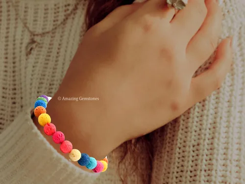Miniatura 414 de Amazing Gemstone Pulsera de cristal para mujeres y hombres, pulsera de cristal curativo de protección, pulsera elástica con cuentas de piedras