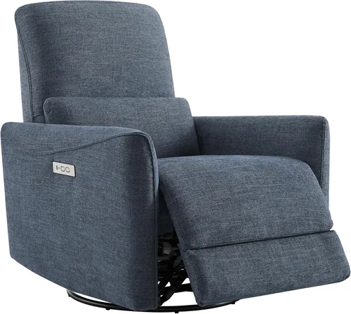 Miniatura 18 de CHITA Silla Reclinable Eléctrica Giratoria Deslizante, con Certificación FSC, Tapizada de Piel Sintética para Sala de Estar y Guardería, Sillón