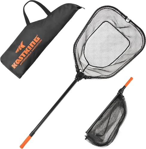 Miniatura 11 de KastKing Red de pesca Brutus, red de aterrizaje de peces plegable y extensible, red de pesca ligera y portátil con mango de espuma EVA suave